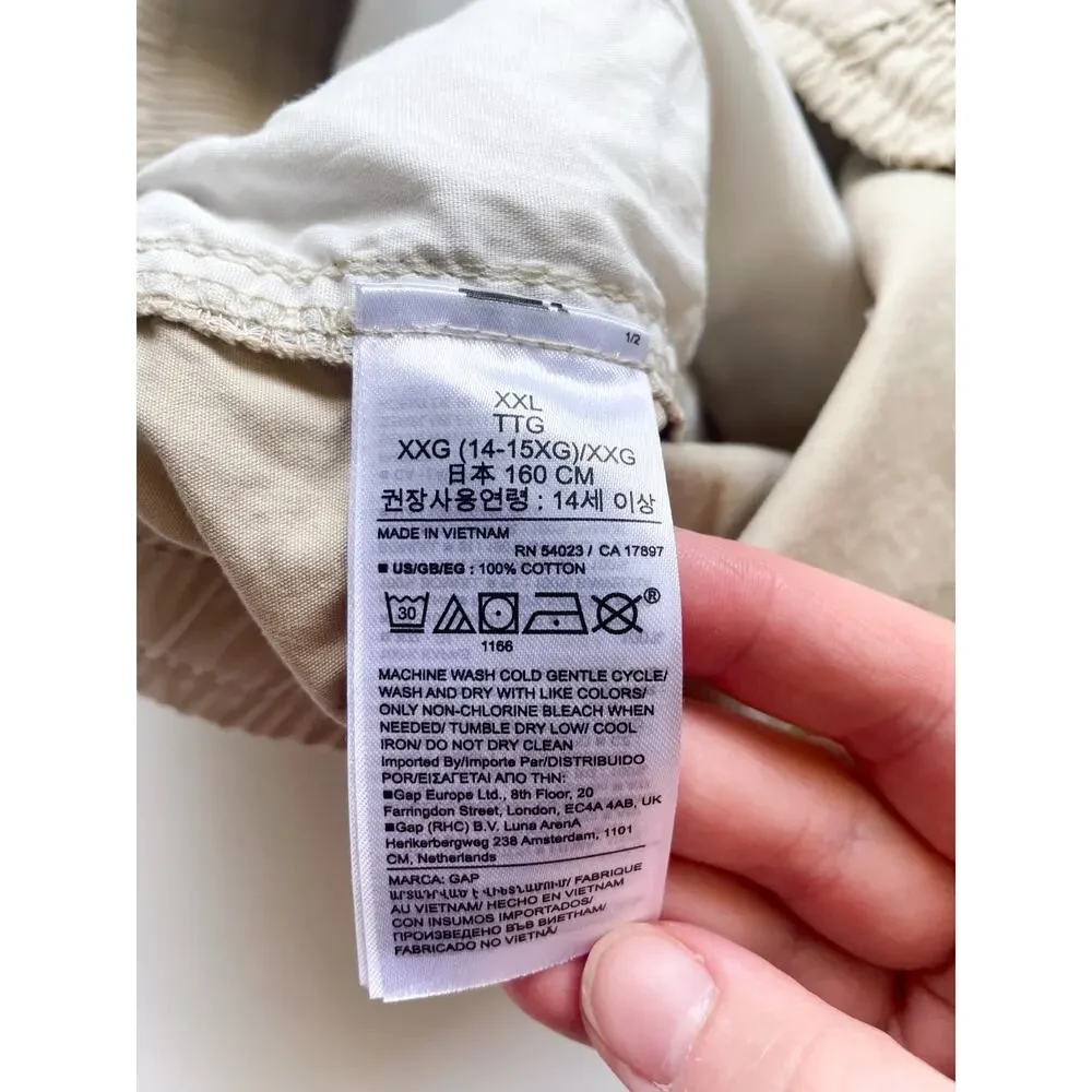 Boy's NWT Gap Cotton Khaki Pull-on Shorts Size 14-16